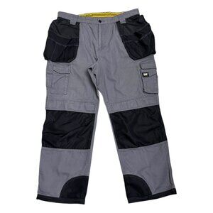 CATERPILLAR CAT Double Front Gray Work Carpenter Tools Pants Mens 38x30